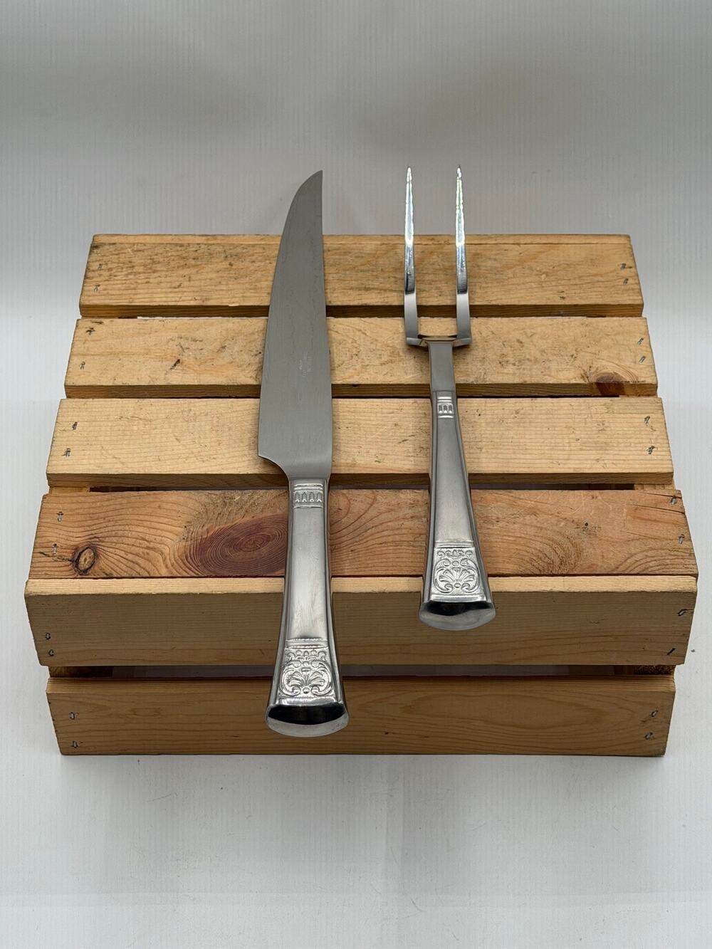 Vintage Hanson Stainless Steel 2-Piece Carving Set – Carving Knife & Meat Fork